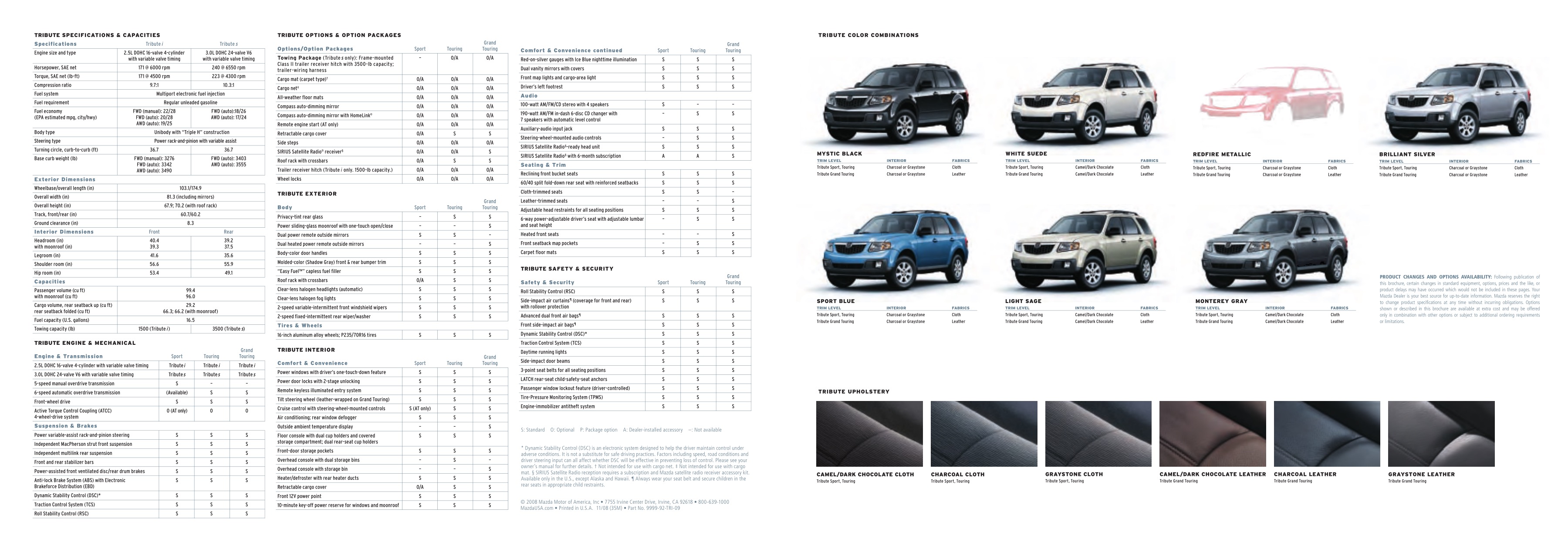 2009 Mazda Tribute Brochure Page 2